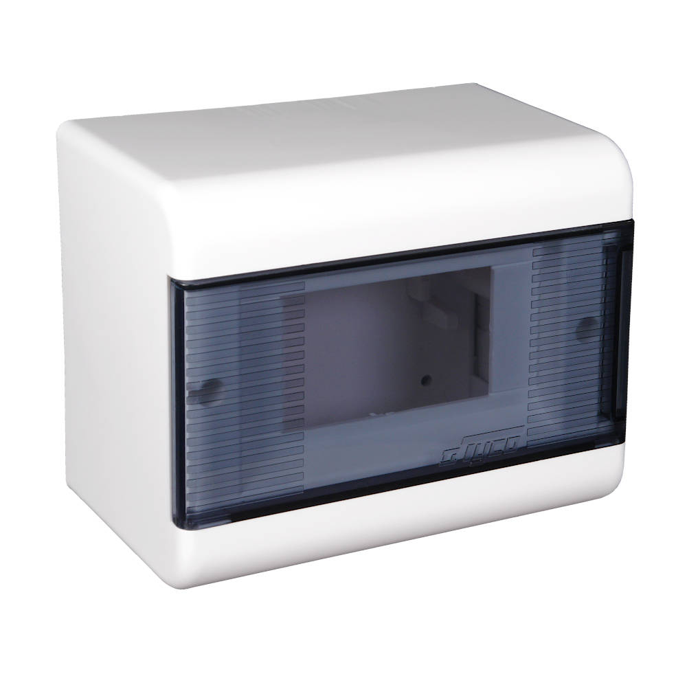 68026 Тусо Щиток для открытой проводки на 6 модулей с дверцей, 160х132х93мм, IP40, белый